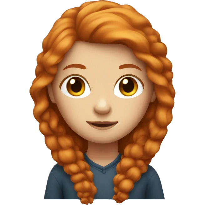 Ginger girl with long hair and brown eyes emoji
