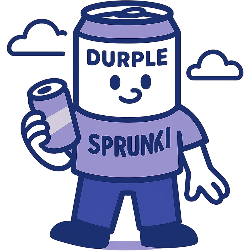 Durple Sprunki as a modern icon, clean lines, simple shapes, minimal color, flat design emoji