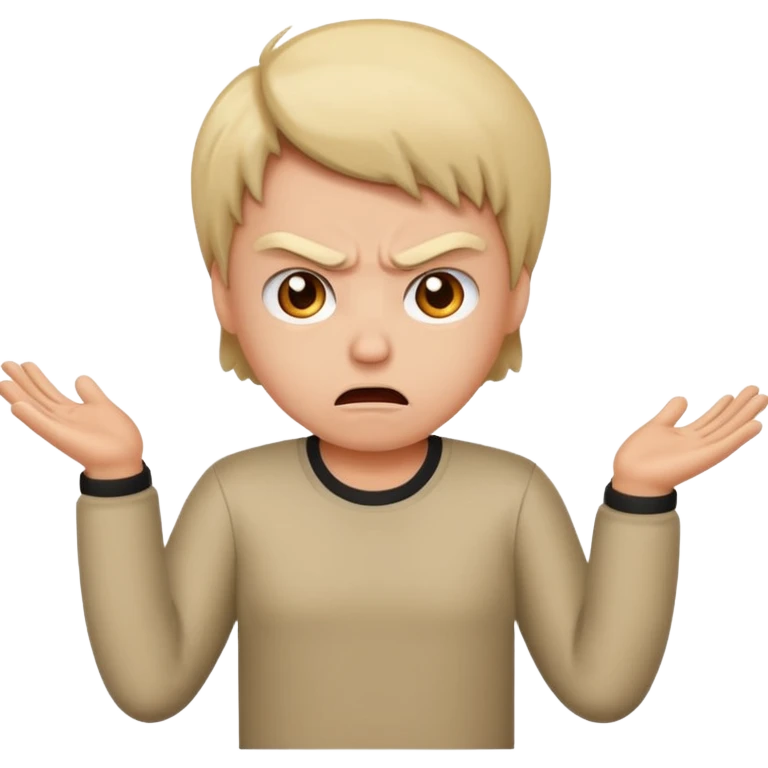 angry but shrugging emoji