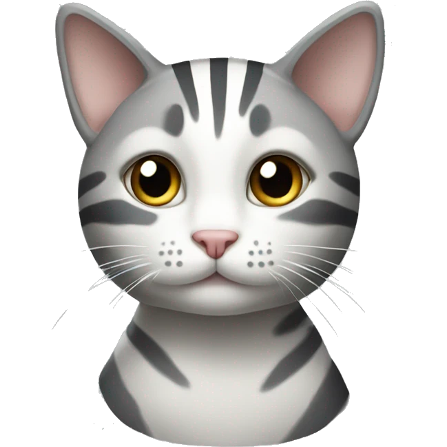 gray and white striped cat  emoji
