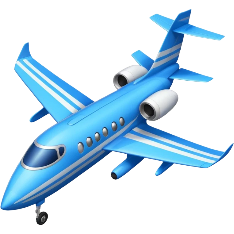 A compact jet with a blue-striped body and angled wings, climbing upward with steady power.
 emoji