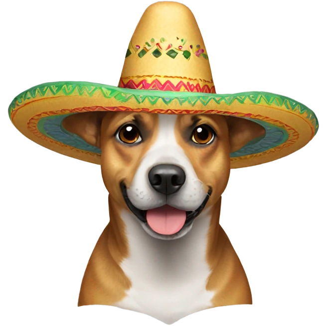 Dog wearing a sombrero emoji