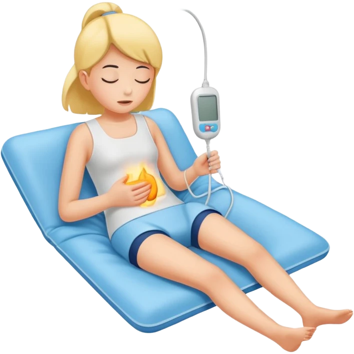 Endo pain with heating pad emoji