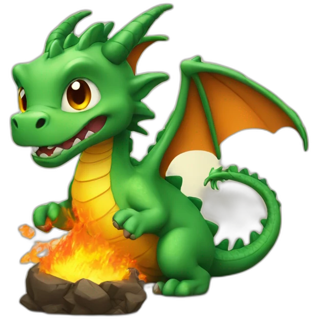 Dragon qui crache du feu emoji
