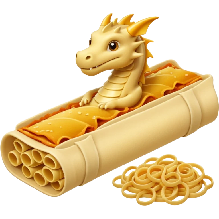 Dragon con cuerpo de pasta canelloni emoji