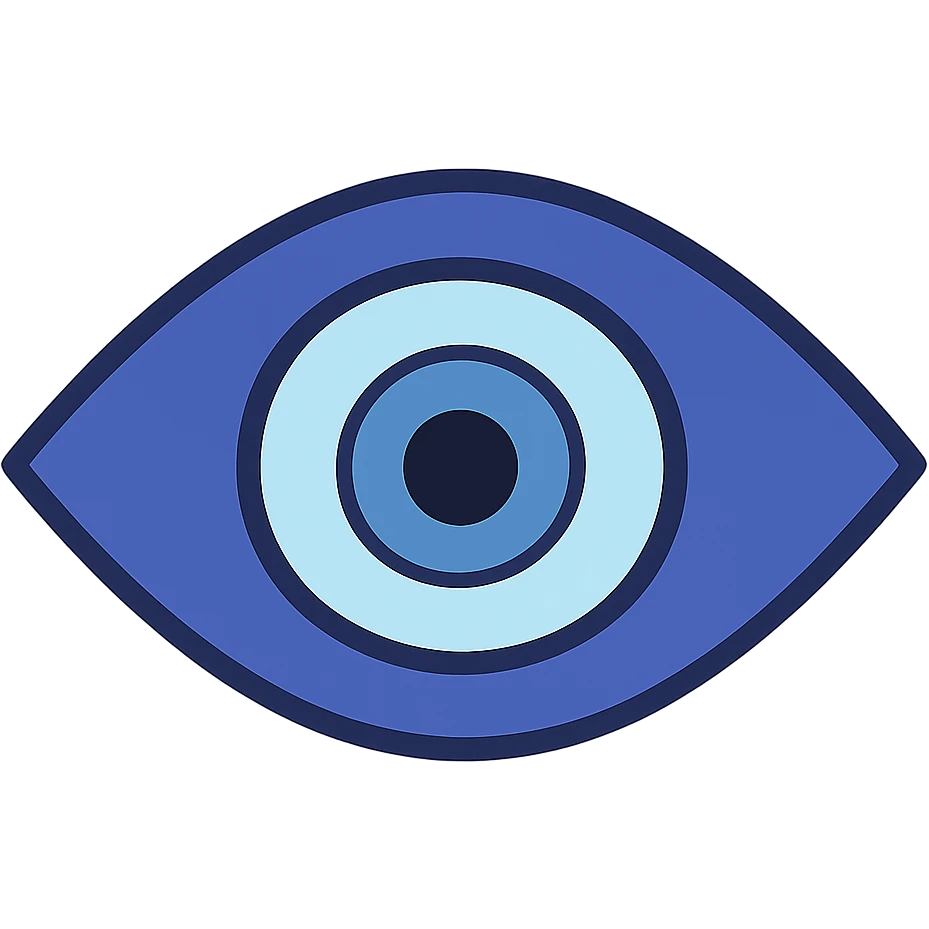 Evil eye 🧿 icon in a flat toon style  emoji