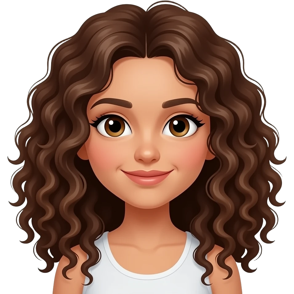 Chica morena rizada emoji