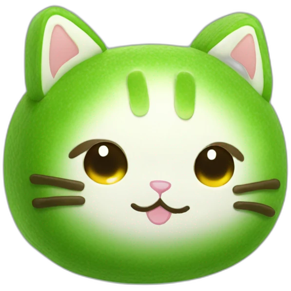green rice cake mochi cat emoji