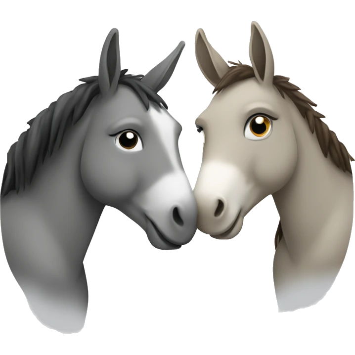 Create a donkey and horse hugging emoji