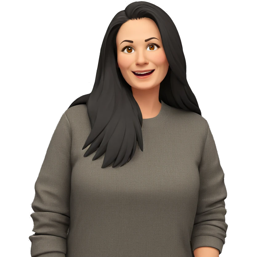 smiling girl with black hair emoji