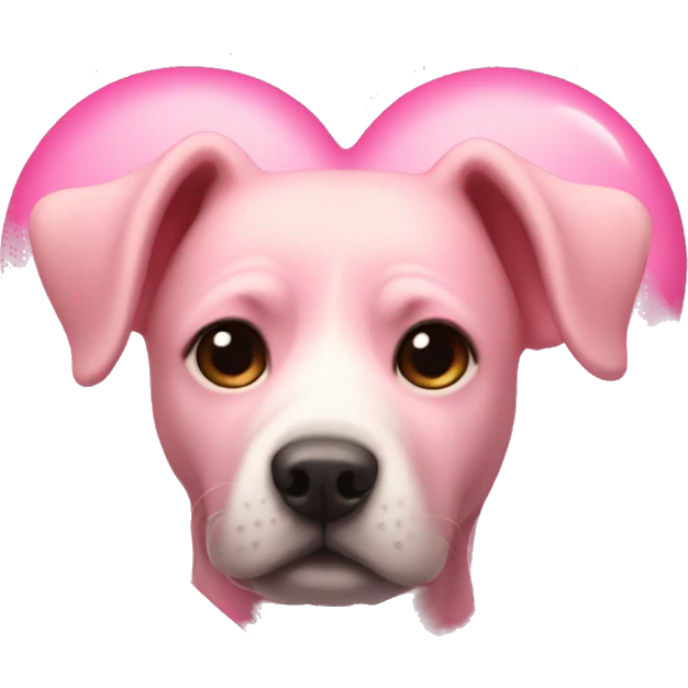 Pink heart with a dog in it emoji