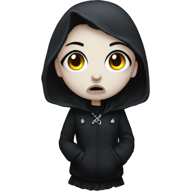Goth girl that is sick with a cold emoji