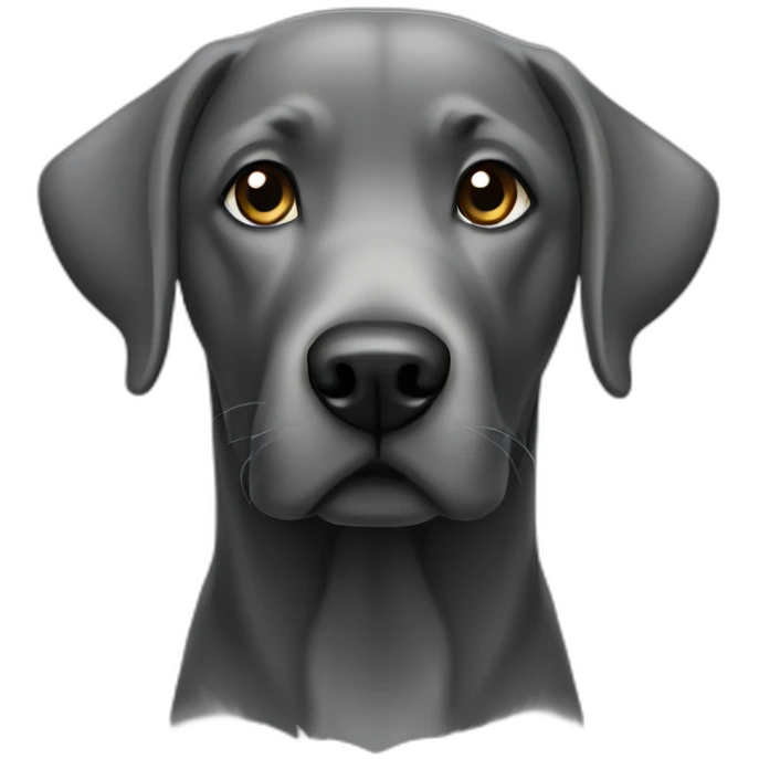 black and grey Labrador emoji