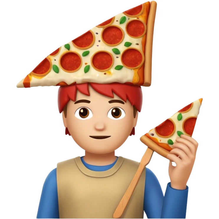Roblox noob with a pizza on his head emoji