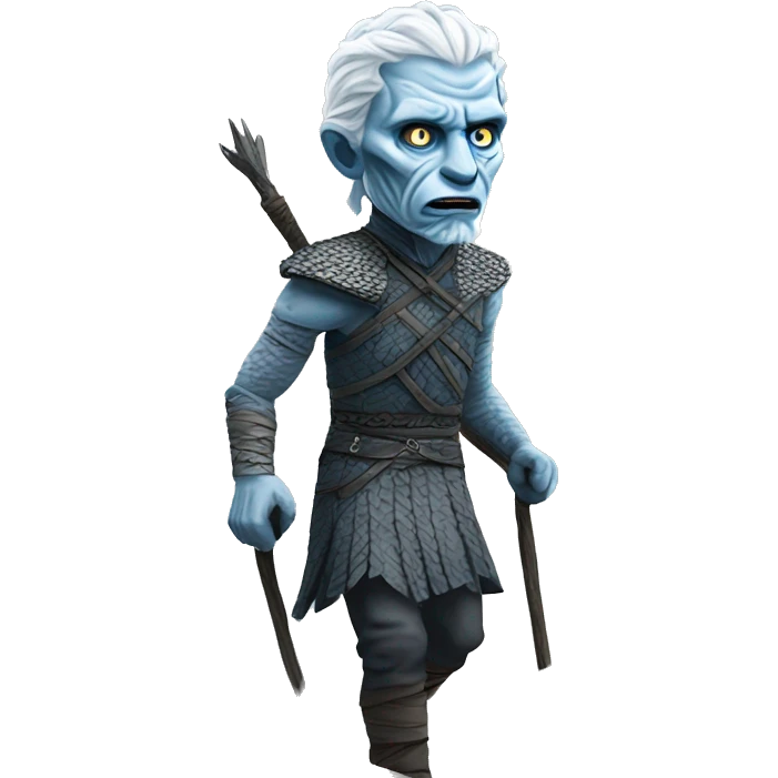 A whitewalker from Game of Thrones walking up a mountain emoji