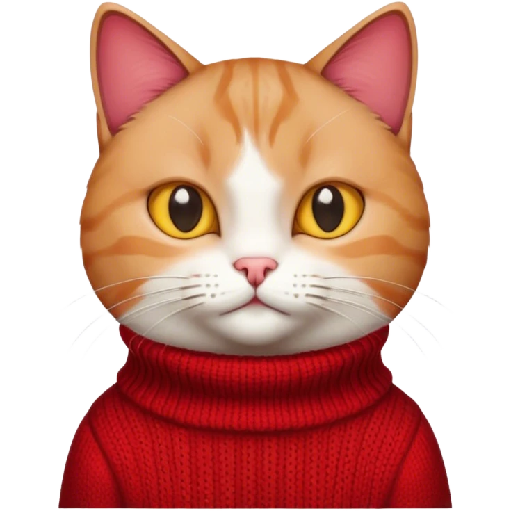 Cat with red sweater emoji
