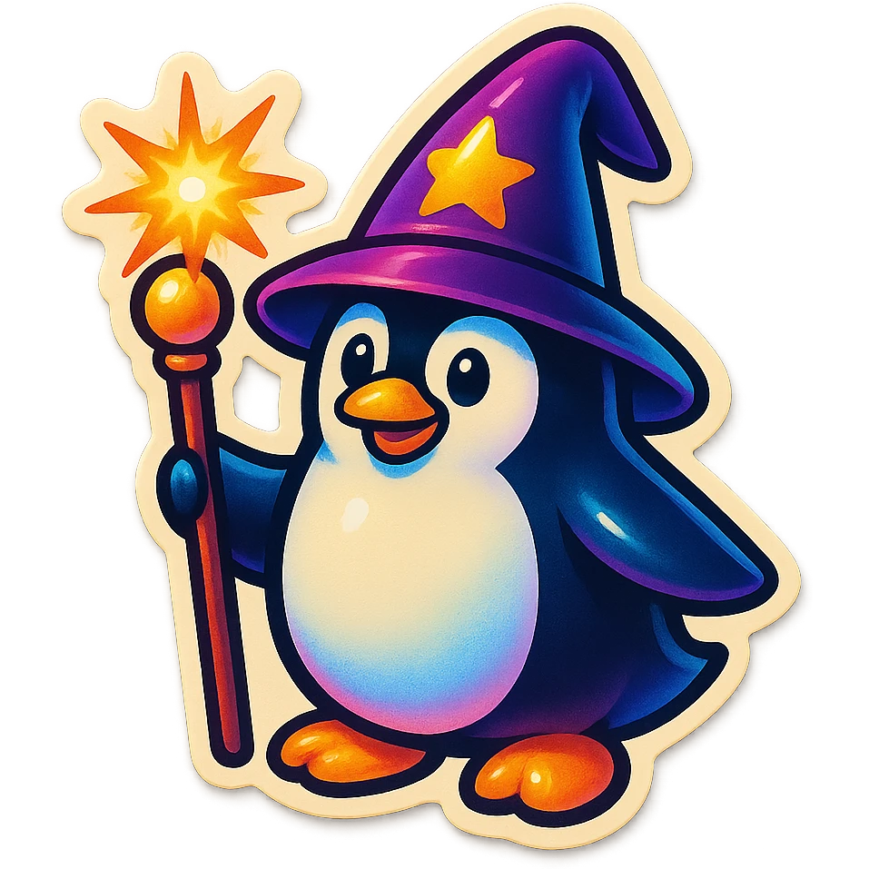 Penguin Wizard emoji