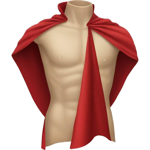 faceless beige mannequin chest flying red cape emoji