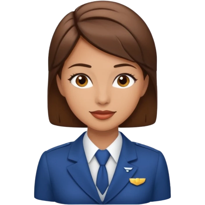 Una azafata con pelo corto castaño  emoji