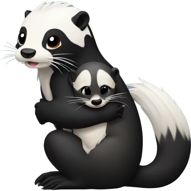 skunk hugging otter emoji