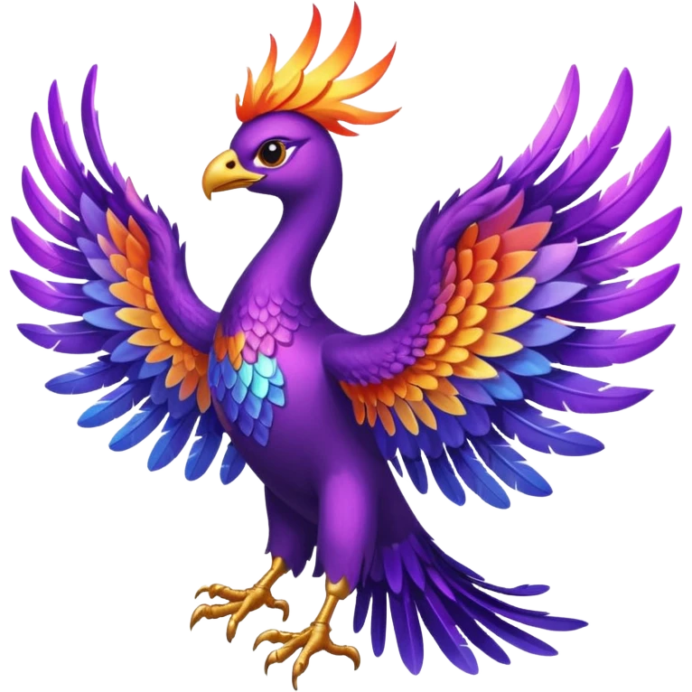 a purple pheonix with wings spread out emoji
