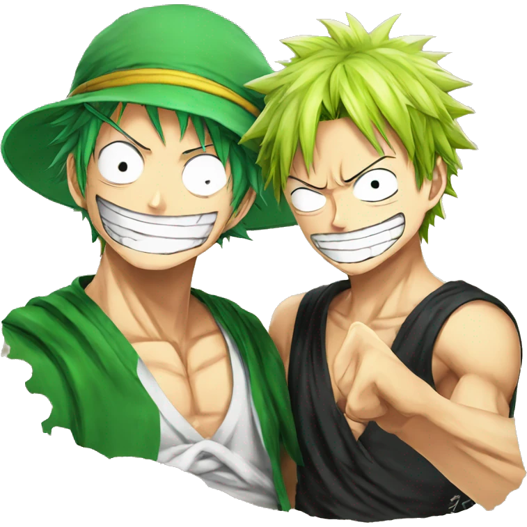 Zoro and Luffy combined anime one piece emoji