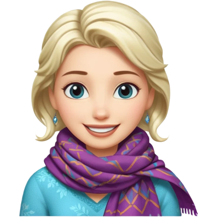 elsa with patterned scarf emoji