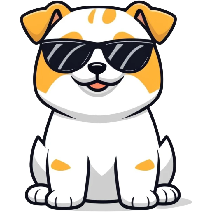 Dog wearing sunglasses emoji