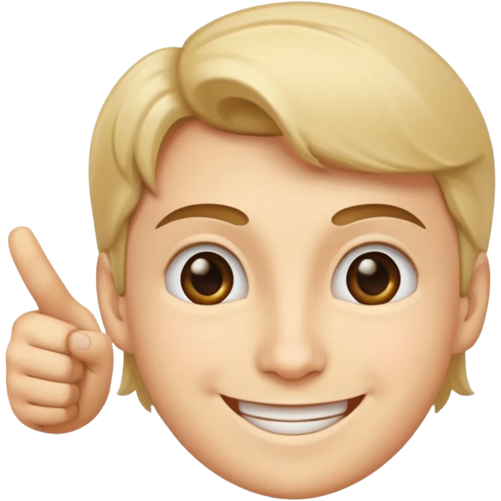 A smiling face pointing at you emoji