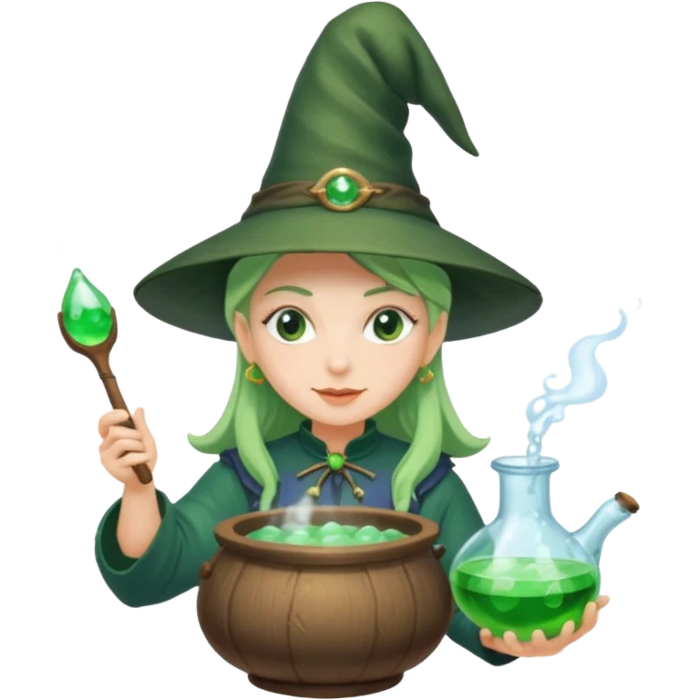green witch cooking potion emoji