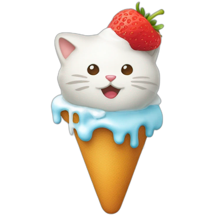 Un chat qui mange une glace emoji