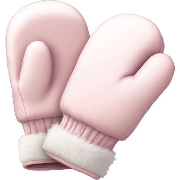 Light pink mittens white fur  emoji