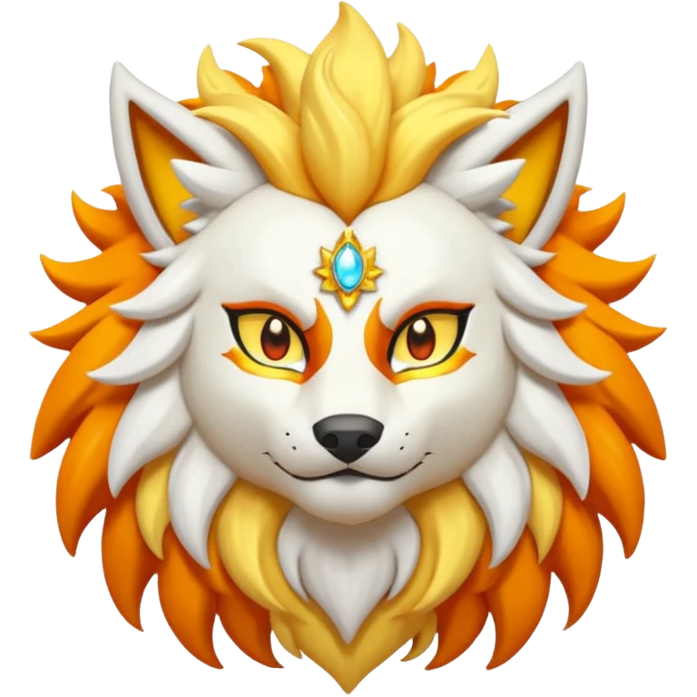 Pokemon legendary oragen and yellow solgaleo emoji