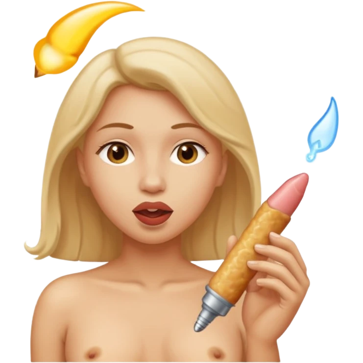 a nude woman sucking a penis emoji