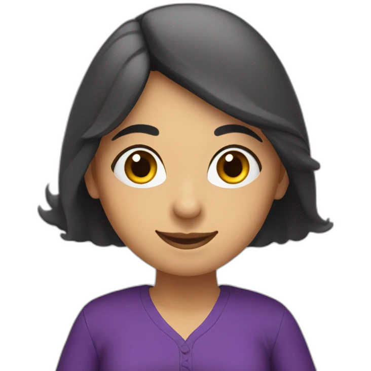 Armenian women with the purple clothes reading book and looking at camera and smiling  emoji