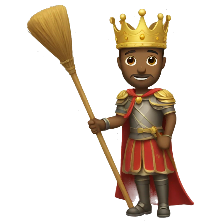 King with a broom emoji