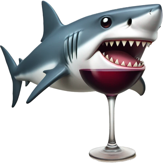 \a shark frinking wine emoji