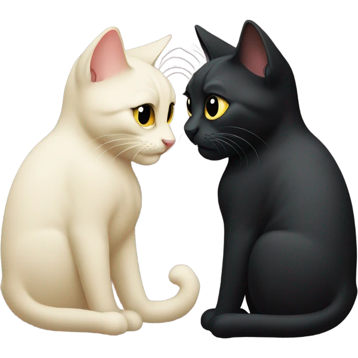 Two black cats in love emoji