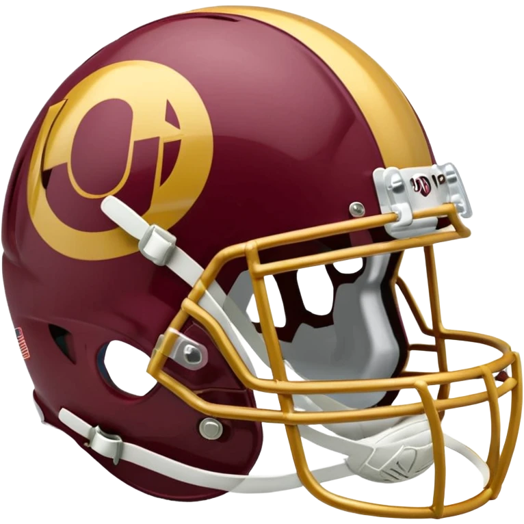 Washington Commanders football helmet with team logo facing right, emoji style emoji