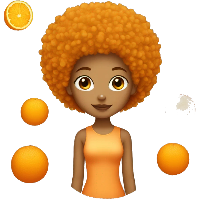 Orange Afro light skin girl emoji