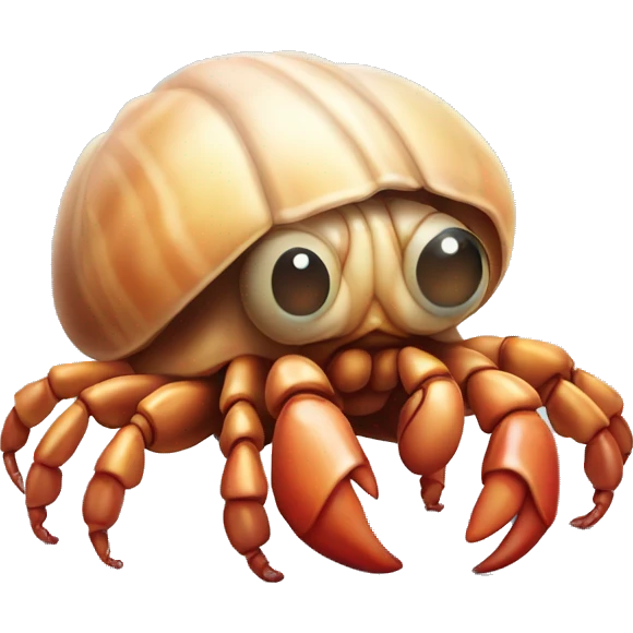 cute little hermit crab with eyes above its antennae emoji