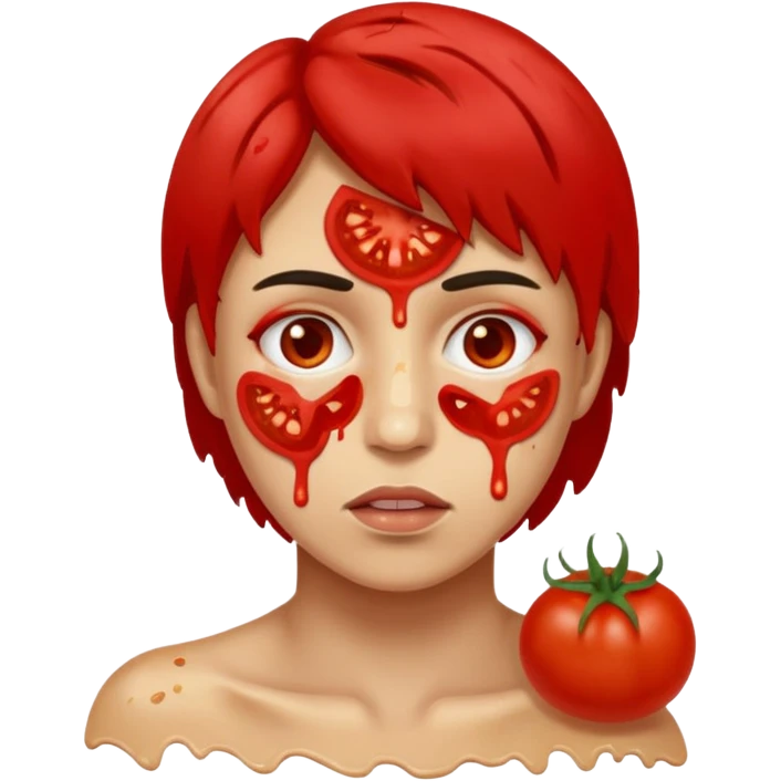 Throw tomatoes at face emoji