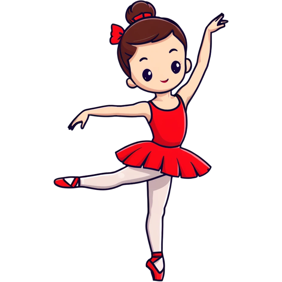 ballet dancer in cherry red dress, ballerina in red tutu emoji