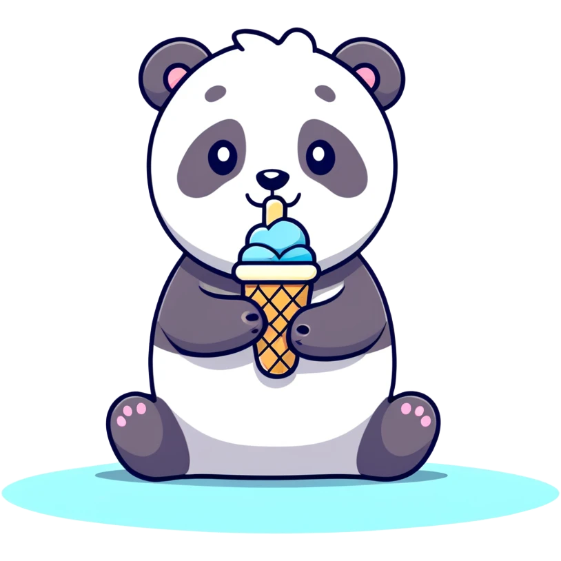 Panda eating ice cream emoji