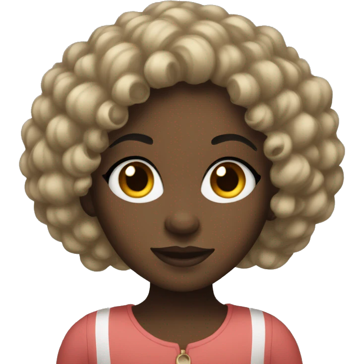 Black girl with French curls  emoji