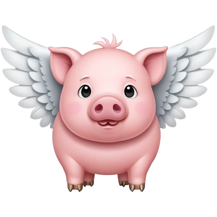 A Pig what can fly with a big white wings emoji