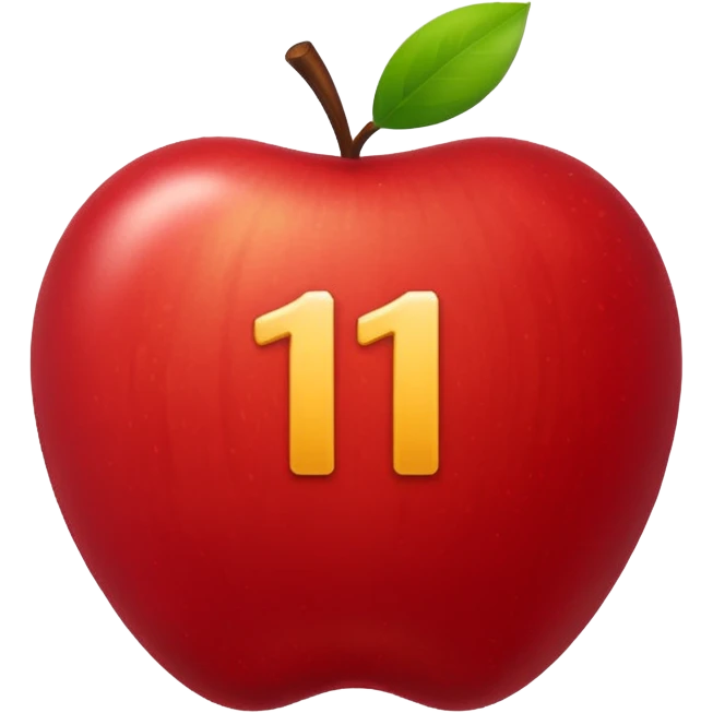 the number 11, simple and bold, apple style emoji emoji