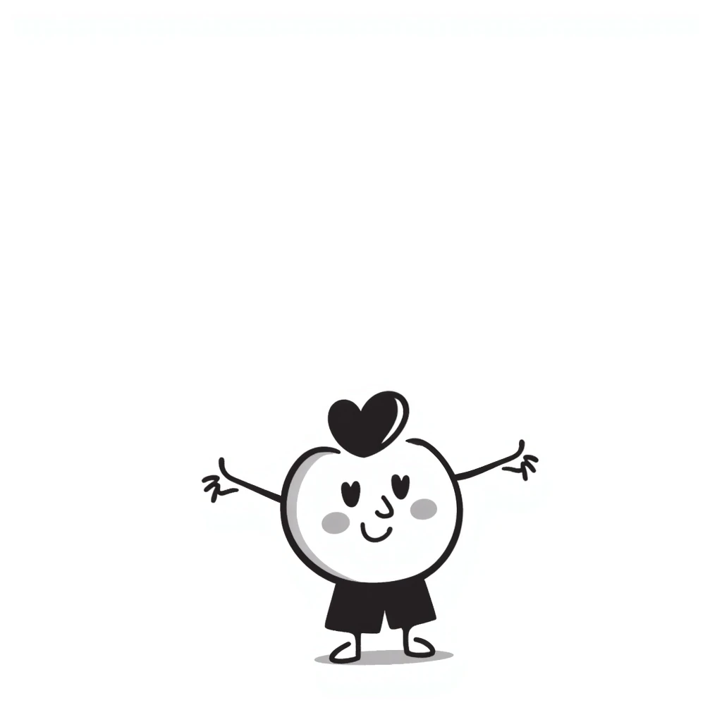 A hand-drawn heart cartoon character with cute face and arms, where the top curved parts of the heart clearly resemble butt cheeks emoji