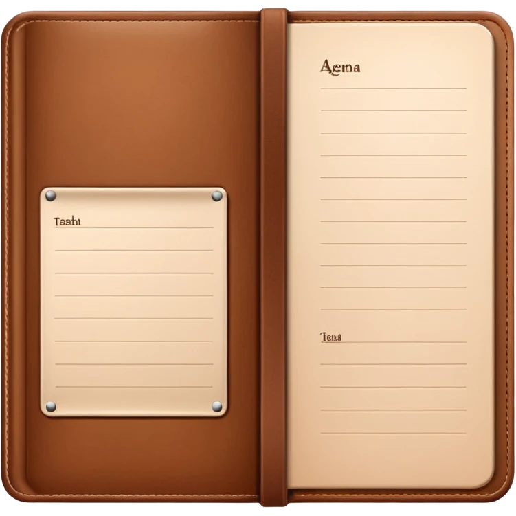 daily planner agenda leather with open page emoji