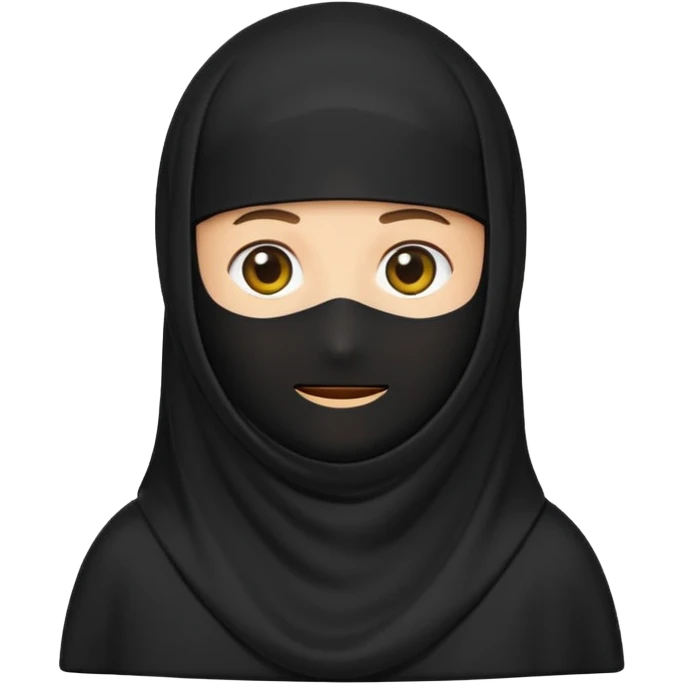 classic emoji style black burqa simple and clear no text emoji